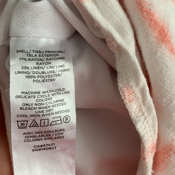 Loft size large coral and white maxi skirt with slits on the side - Picture 5 of 6